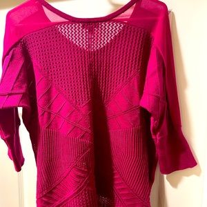 Limited Cranberry Sweater with fun see-through back panel.